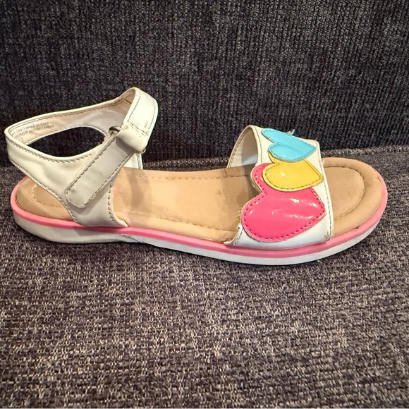 Gymboree Kids Sandals with Heart Accents - Pink, Yellow, Blue/size 13 - Picture 7 of 10
